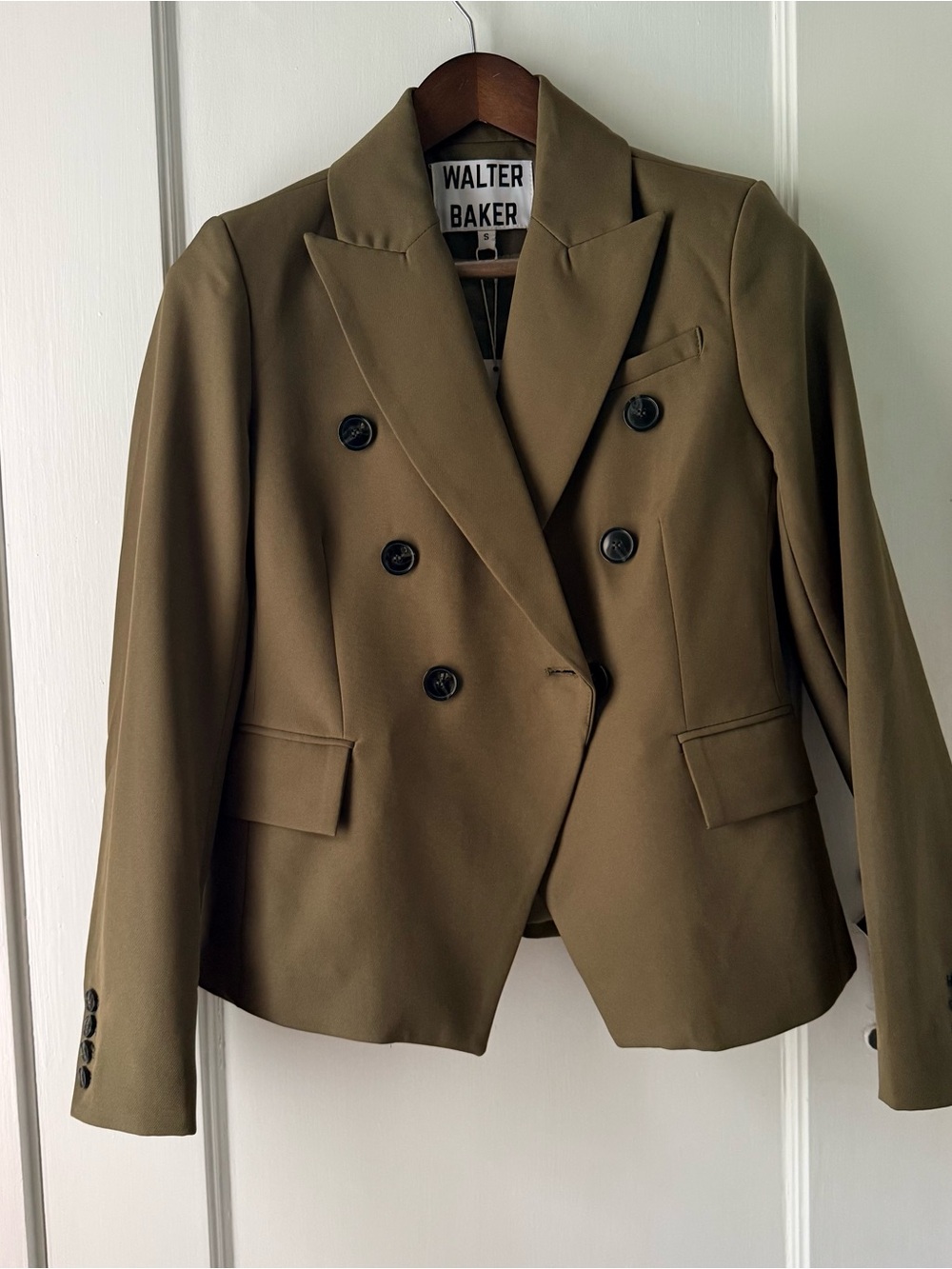 Walter Baker Double-Breasted Blazer in a Tailored Hourglass Silhouette